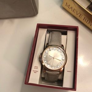 Gold, gray and diamond watch